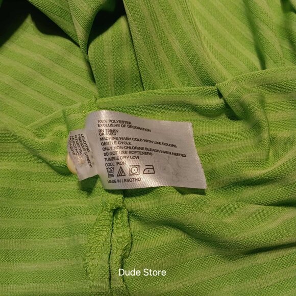 Greg Norman Play Dry Bright Green Striped Polo - Size: XL - Picture 5 of 5